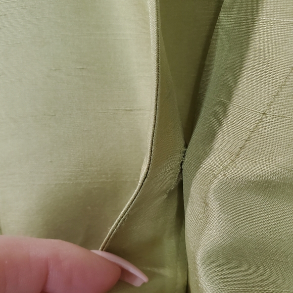 CLIO 100% Silk Top & Pants Set Green Wrap Top Black Pants Size S Top Size 4 Pant - Picture 4 of 16